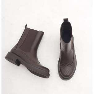 STIVALETTO CHELSEA BROGUE TESTA DI MORO