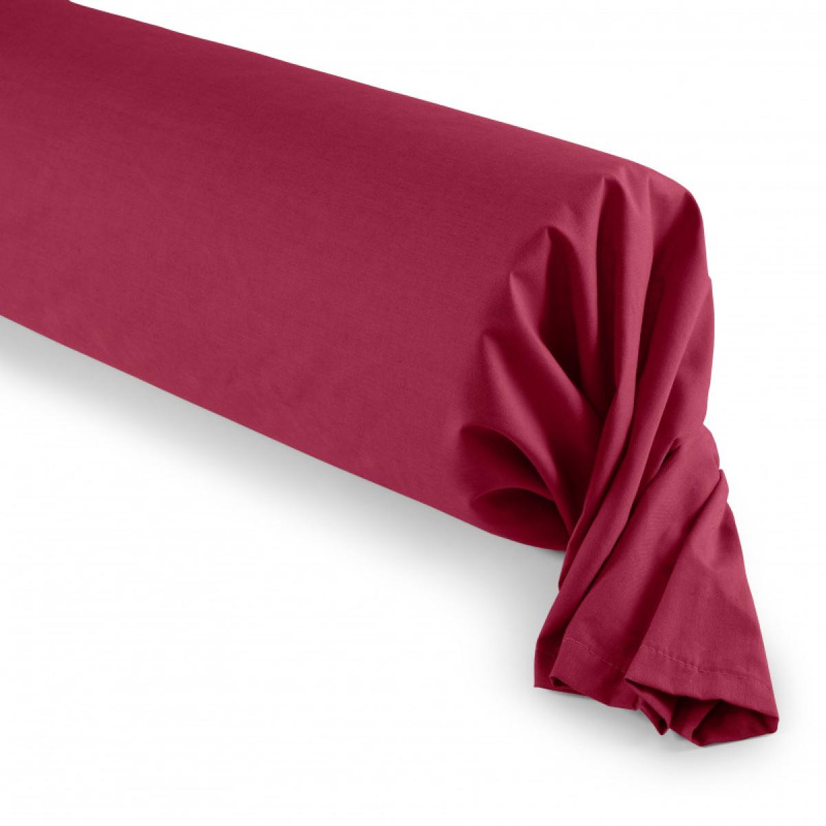 Taie de traversin / 100% Coton 57 fils/cm² - Rouge - 45 x 185 cm