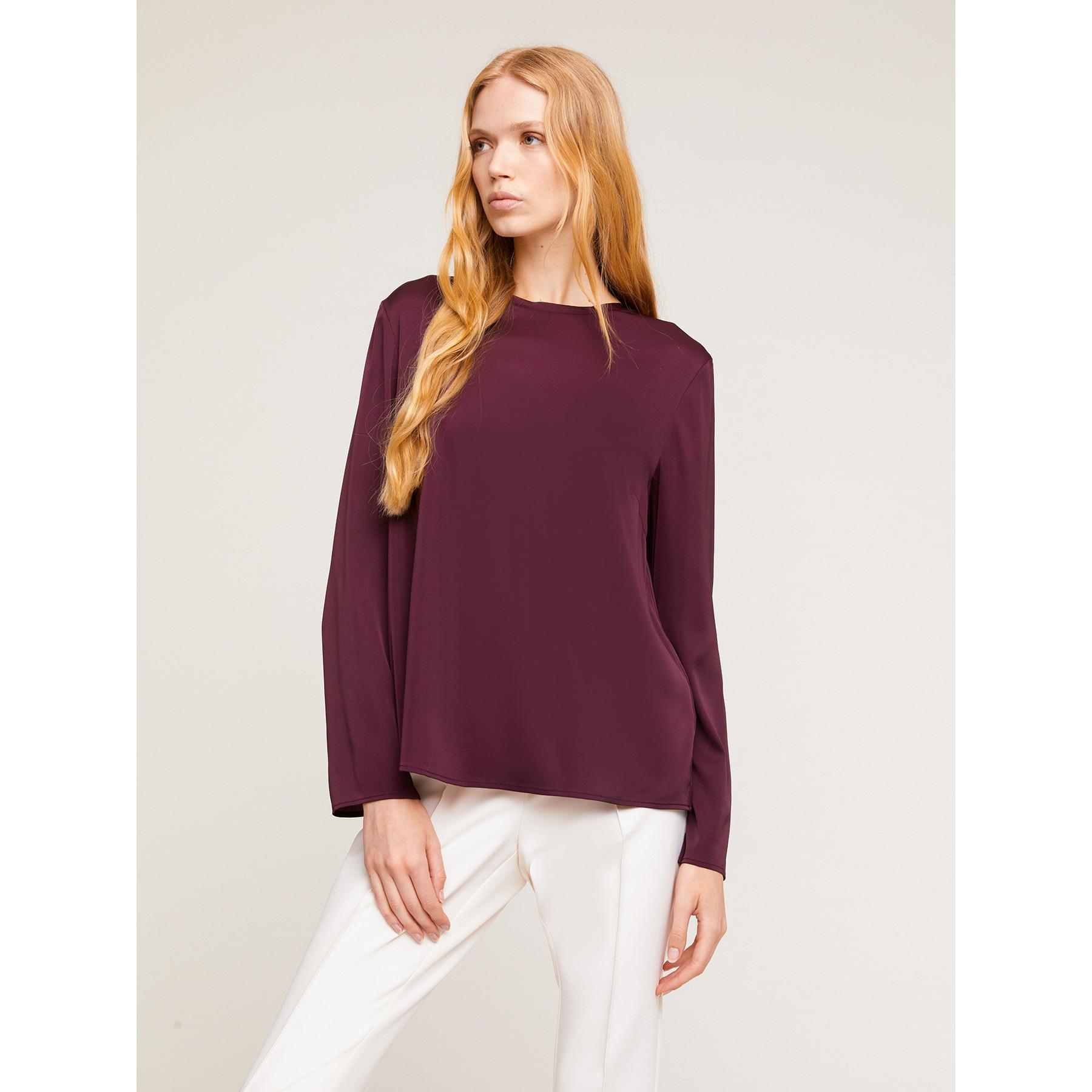 Motivi - Blusa manga larga de raso - Violeta