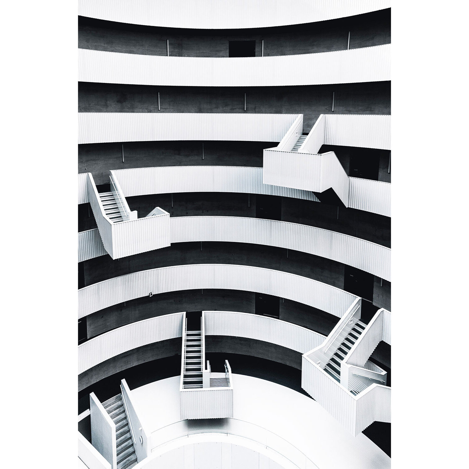 Tableau architecture escalier suspendu  Toile imprimée