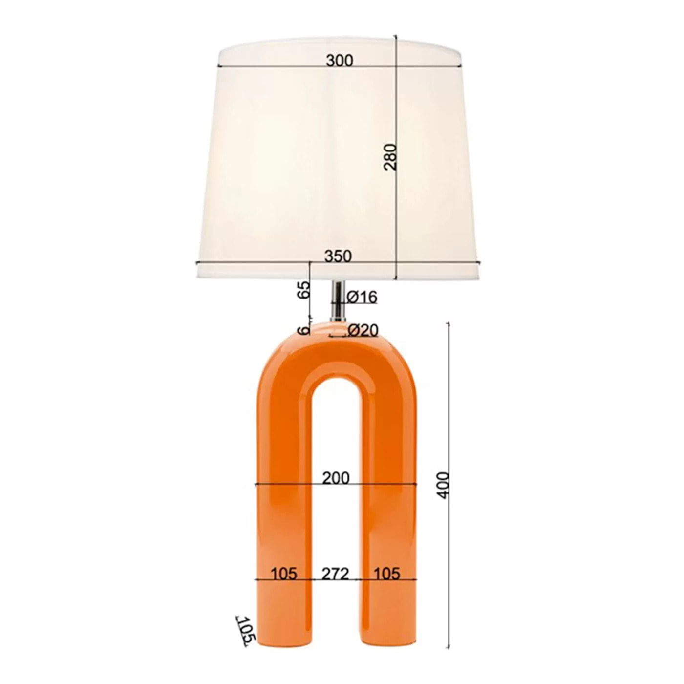 Lampe Eliano 53cm orange Kare Design