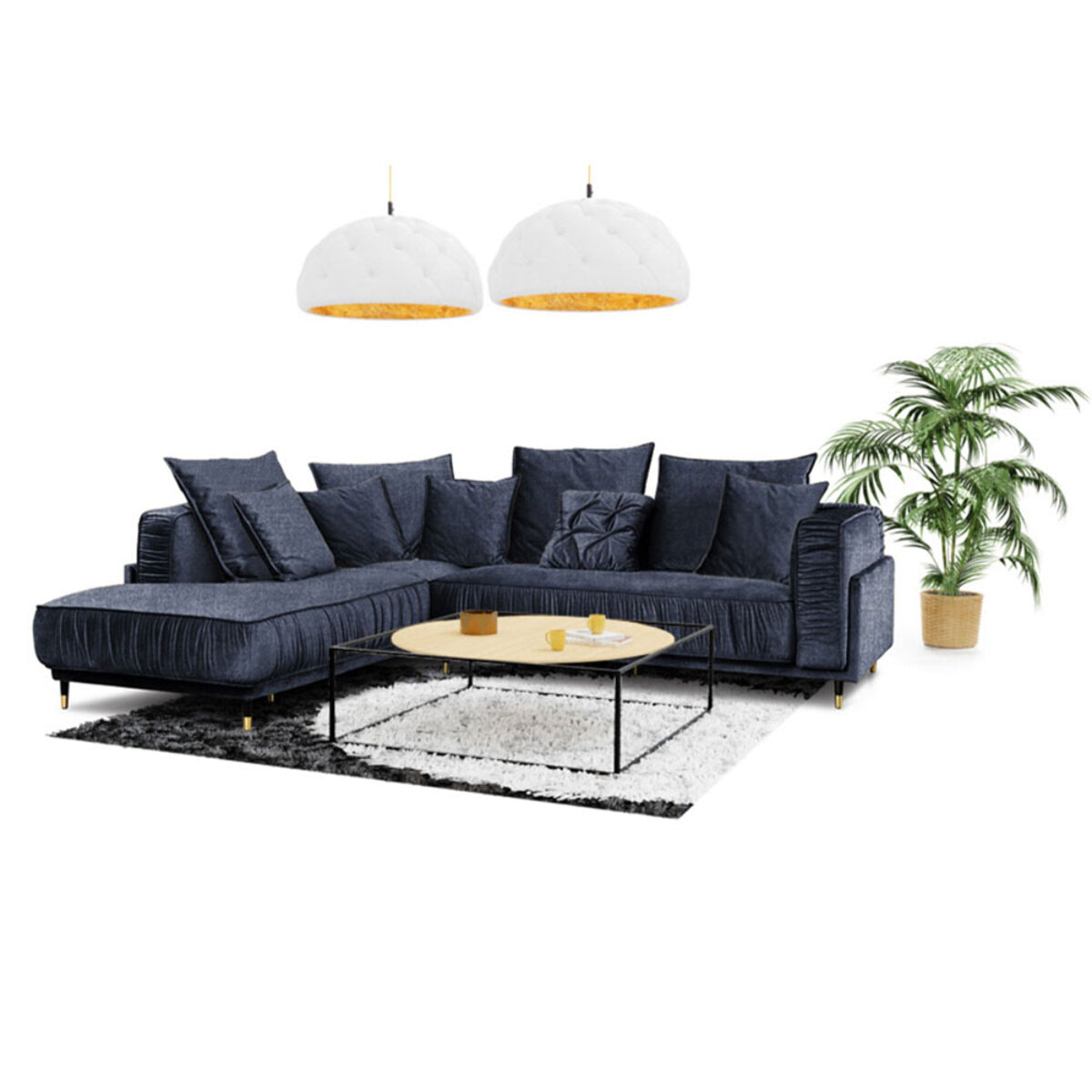 Canapé Tissu Angle gauche Fiorenzo - 4 Places