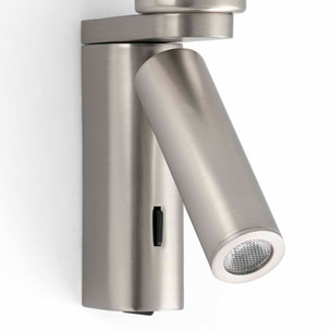 ROB SHADE Lampe applique nickel mat avec lecteur