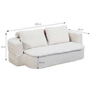 Canapé compressé convertible + couette en velours côtelé beige ROSTOCK