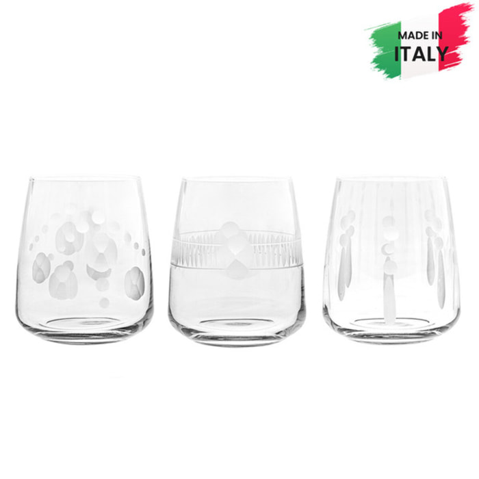 Set 6 bicchieri da acqua intagliati Praga