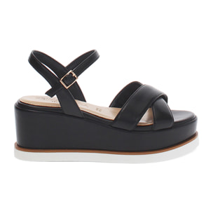 Zeppe nere tacco 6,6 cm