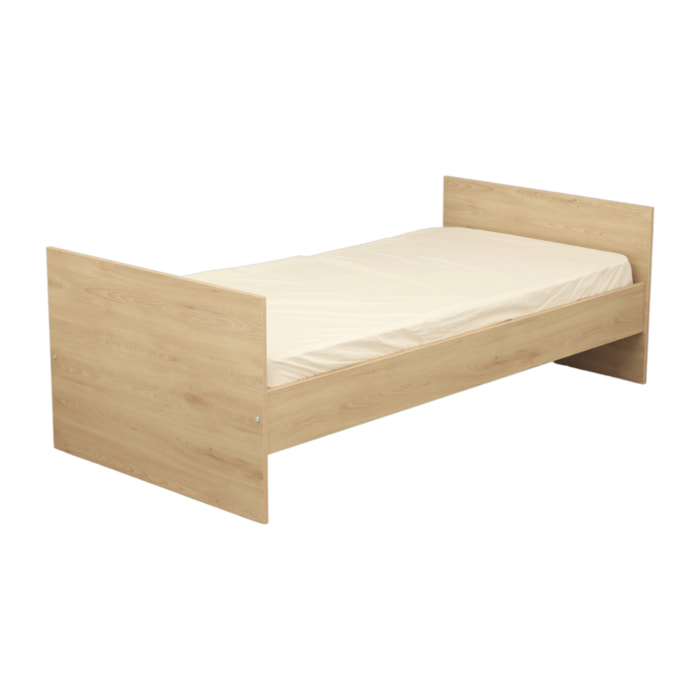 Lit bébé 60x120 évolutif 90x190 décor bois hêtre