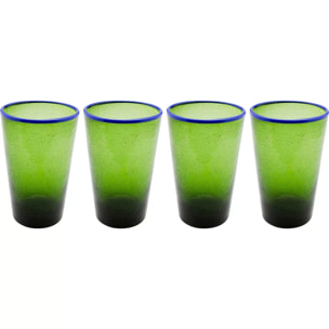 Verres à eau Bubbles verts set de 4 Kare Design