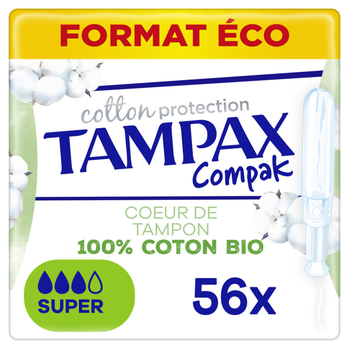 56 Tampons Compak Cotton Protection Super - Tampax