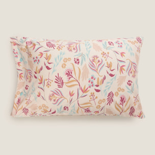 Funda almohada flores Praz color granate 100% Algodón