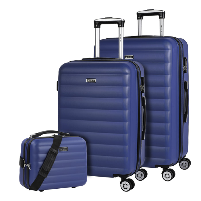 Juego De Maletas Rígidas Abs Itaca Simoa Azul