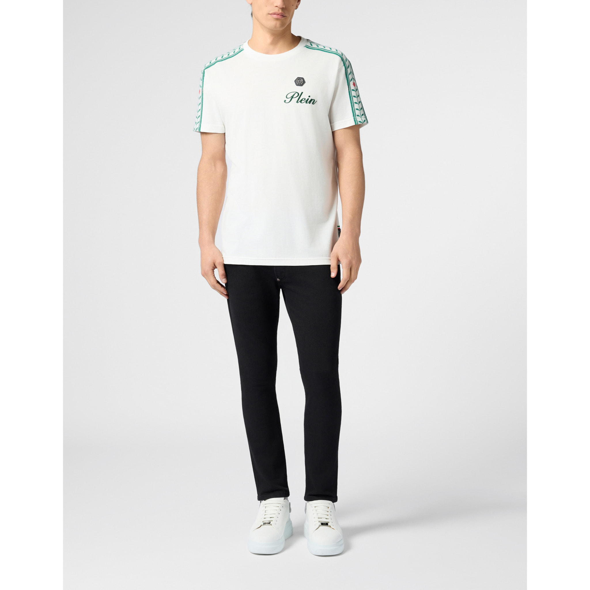 PHILIPP PLEIN Piquet Round Neck T-Shirt Plein Tennis