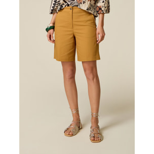 Oltre - Bermuda in gabardine misto cotone - Giallo