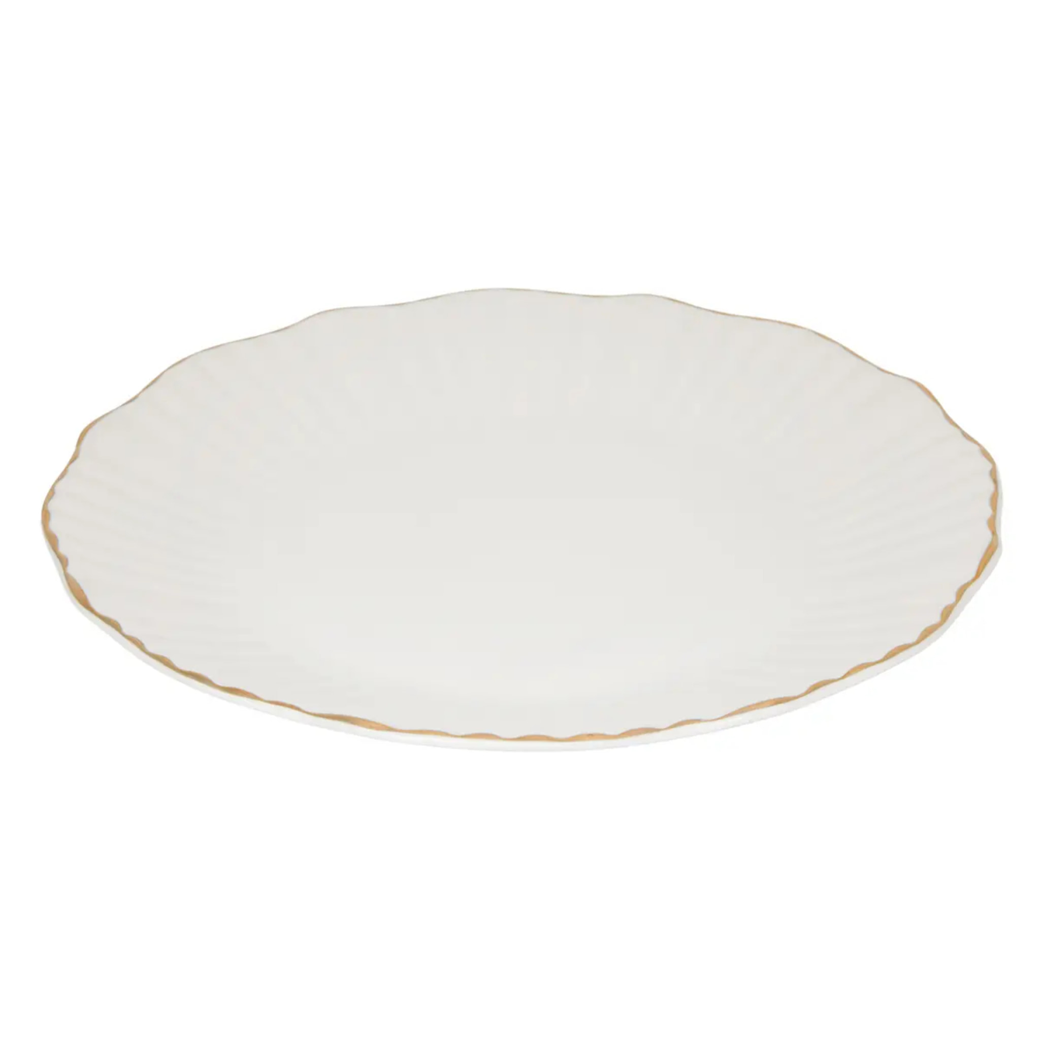 Lot de 6 assiettes plates Daphné ronde D.27cm blanc