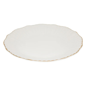 Lot de 6 assiettes plates Daphné ronde D.27cm blanc