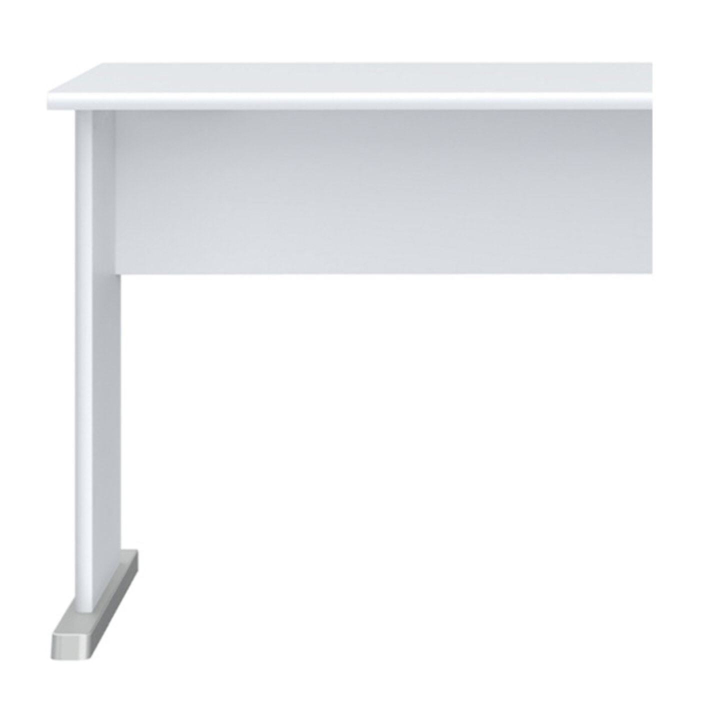 Bureau L. 144 cm décor blanc avec piètement effet aluminium - MIA