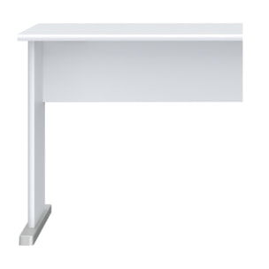 Bureau L. 144 cm décor blanc avec piètement effet aluminium - MIA