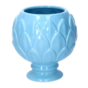 Vaso calice in ceramica azzurro cm ø20,5h21,5