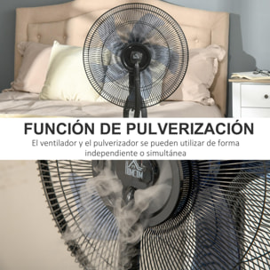 Ventilador de Pie con Nebulizador de Agua Oscilante Silencioso 3 Velocidad 2,8 L