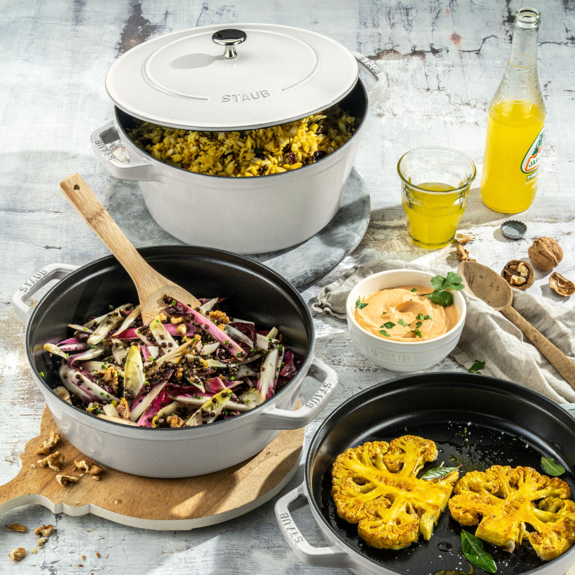 3-pcs, Set empilable, Truffe blanche