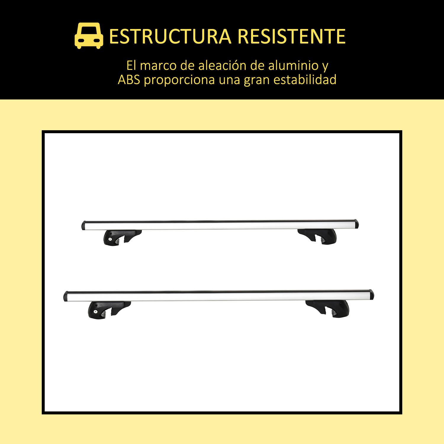 Barras de Techo Universales Portaequipajes Coche con 135 cm Rieles de Aluminio