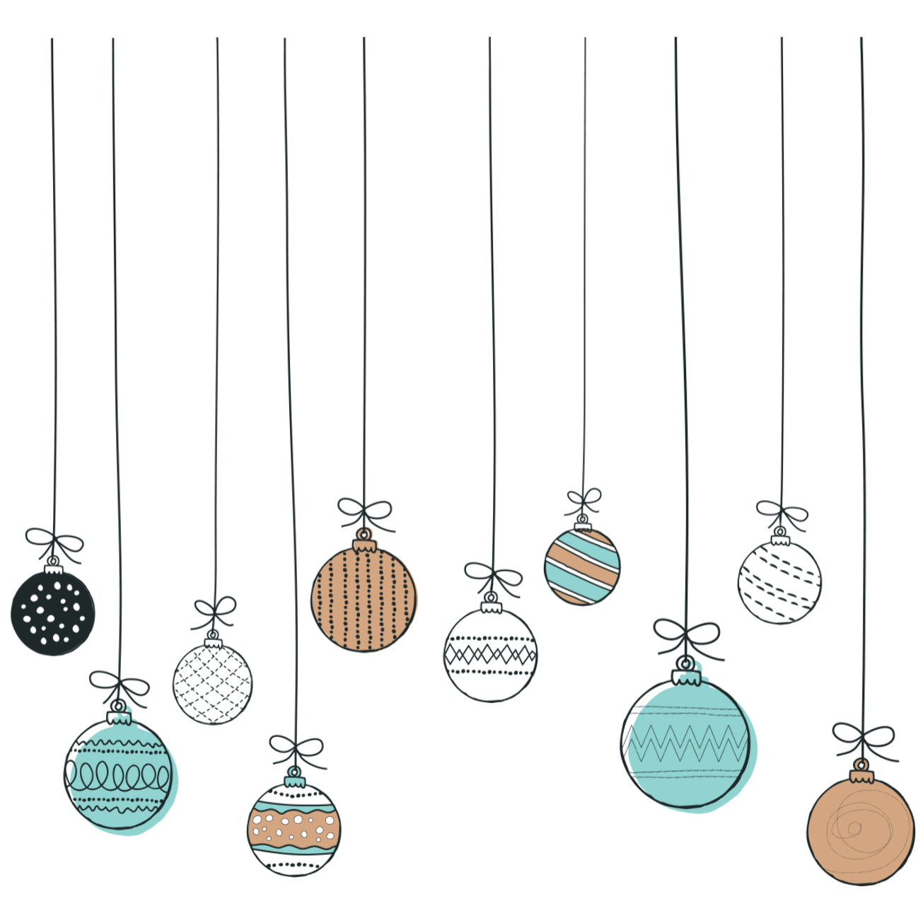Sticker Noël guirlande boules de noël - Autocollants stickers adhésifs noël - décoration fêtes