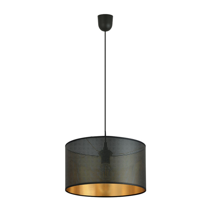 Lampada a sospensione ASTON in acciaio nero e oro