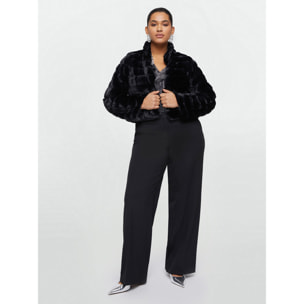 Fiorella Rubino - Chaqueta corta con efecto peluche - Negro