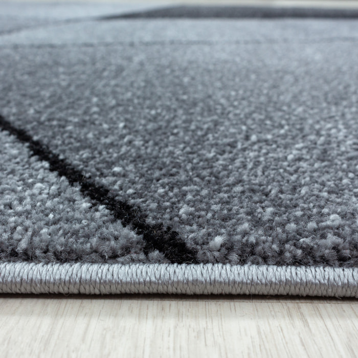 BETA - Tapis de salon à motif géométrique gris