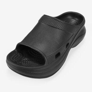 Sandalias de goma con plataforma negras