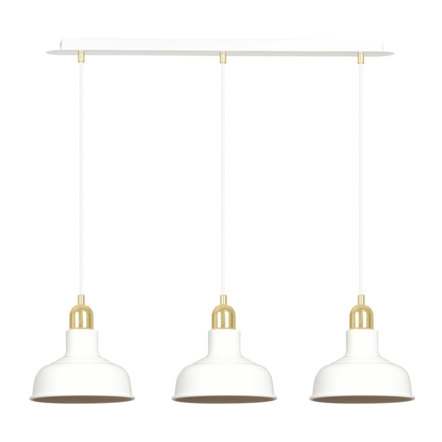 Lampada a sospensione IBOR in acciaio bianco e oro