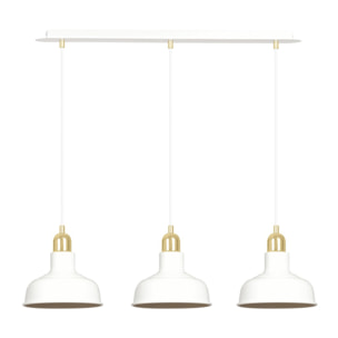 Lampada a sospensione IBOR in acciaio bianco e oro