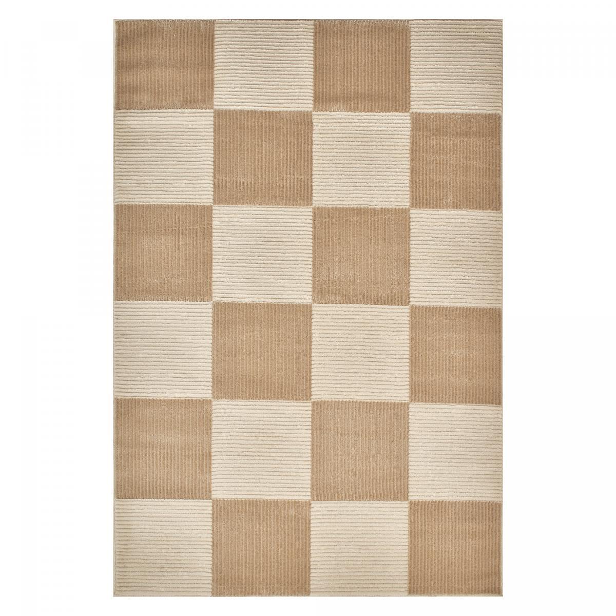 Tapis salon et chambre tissé motif géométrique COLU