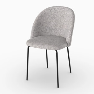 Lot de 2 chaises en tissu chiné gris clair - Karl