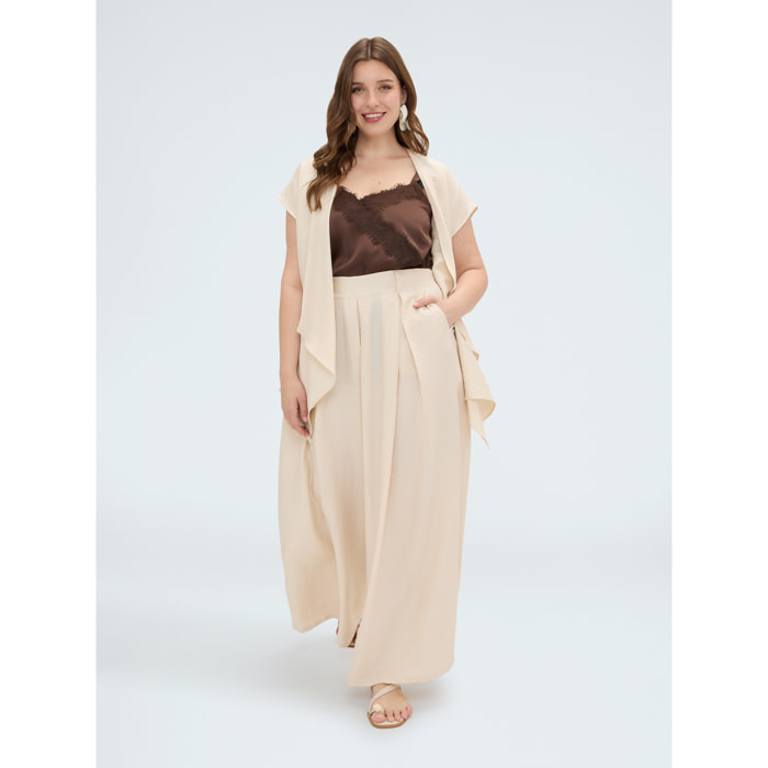 Fiorella Rubino - Pantalones palazzo con pinzas - Beige
