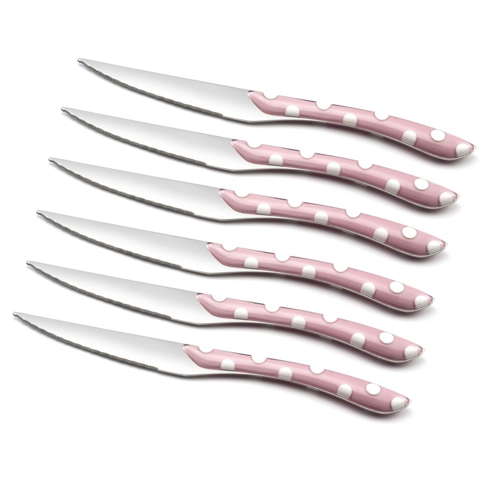 Solstice Lunares Rosa - Set de 6 cuchillos para carne