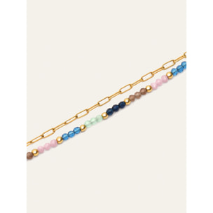 Pulsera Dye Dots Bruma Acero Baño Oro