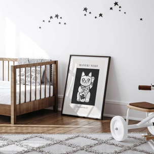 Affiche enfant manekineko  Affiche sous cadre noir