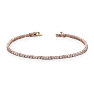 Bracciale Hiriwa 925 Tennis Argento Rosè Pietre Bianche