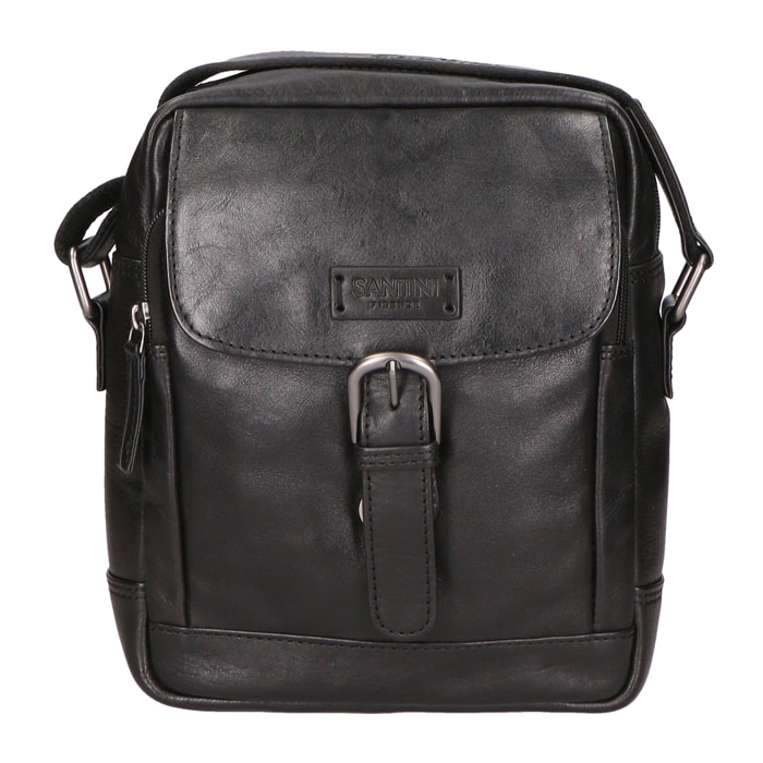 Borsa a tracolla unisex In Vera pelle Made in Italy 22x24x7,5 cm