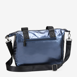 Bolso de hombro azul con acolchado