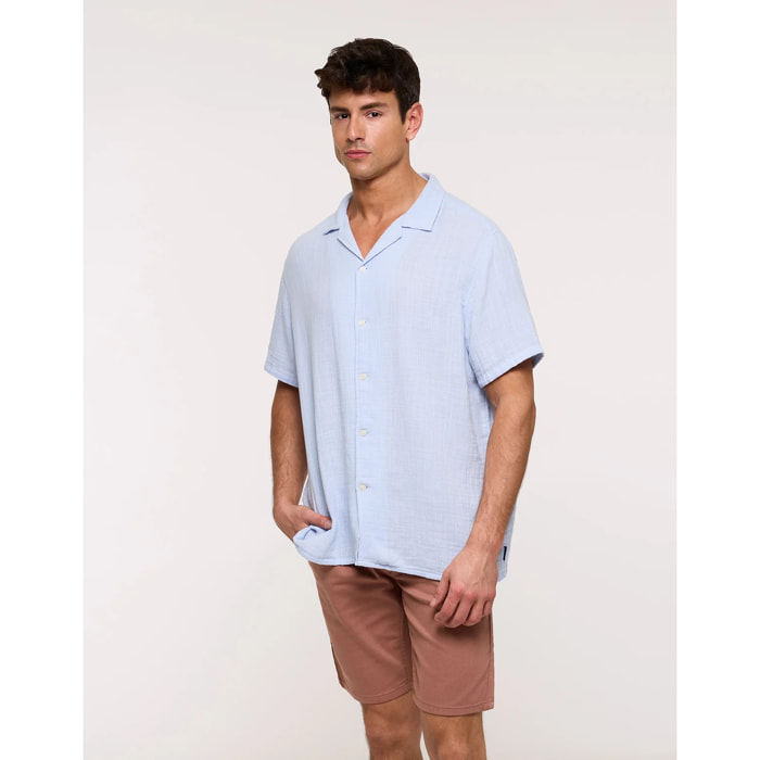 Camisa Manga Corta Azul Celeste - Bambino