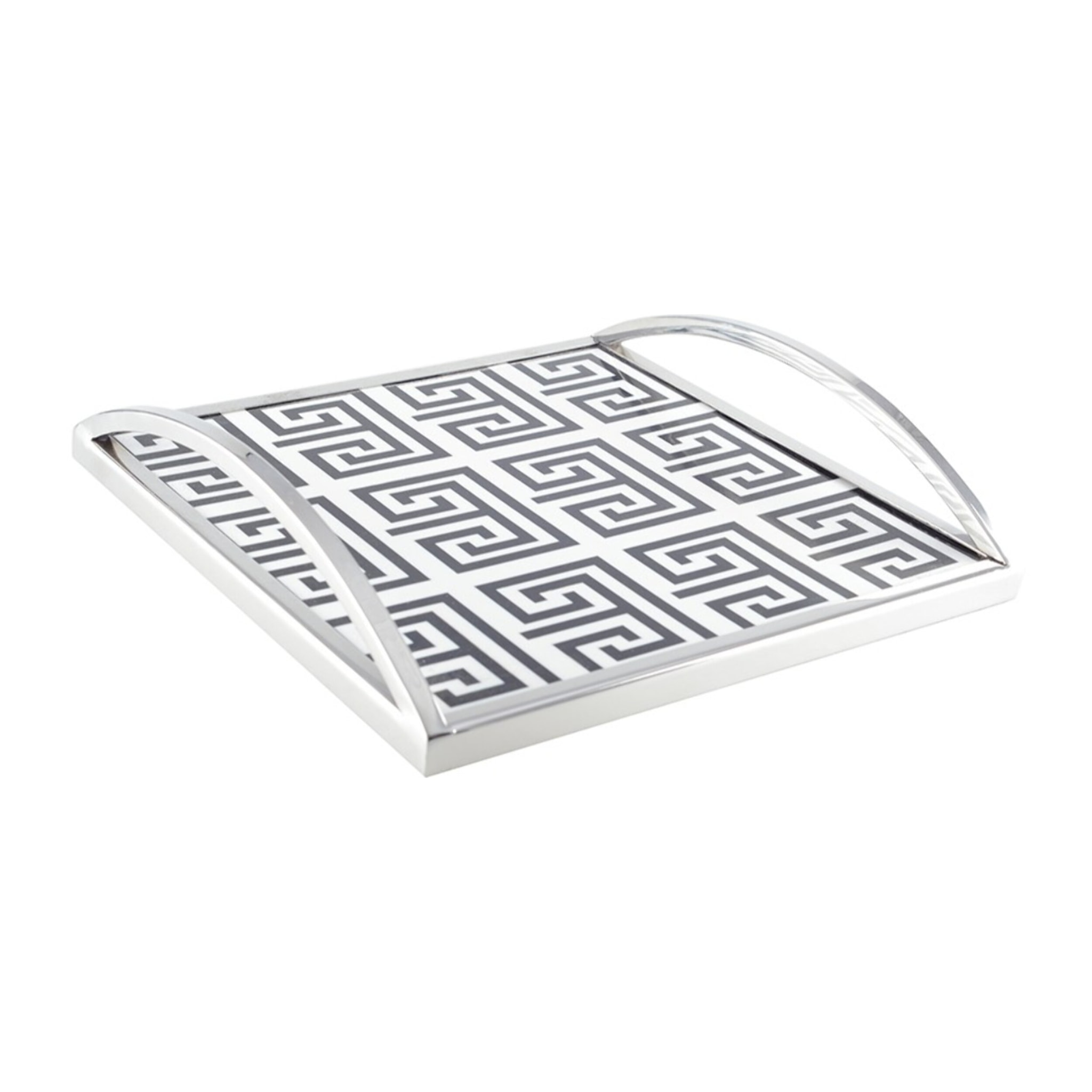 PLATEAU RECTANGULAIRE NOIR ET BLANC 30X30X6CM