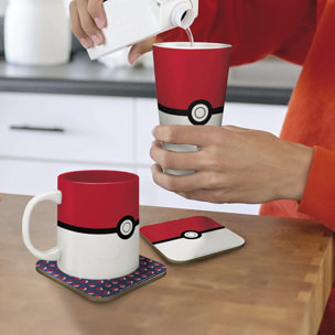 Pokemon - Pck Bicchieri Xxl + Tazza + 2 Sottobicchieri "pokéball"