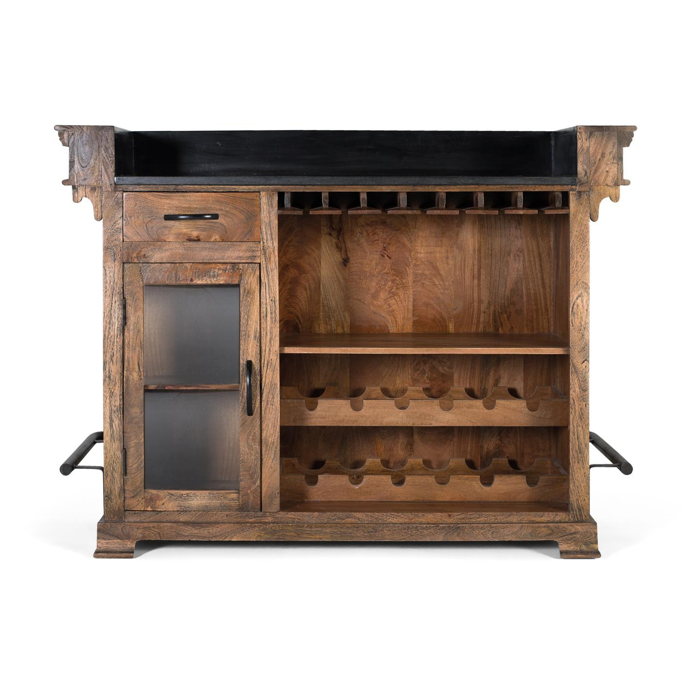 Muebles Bar de Madera de Mango 150 Cm Estilo Rústico Moderno