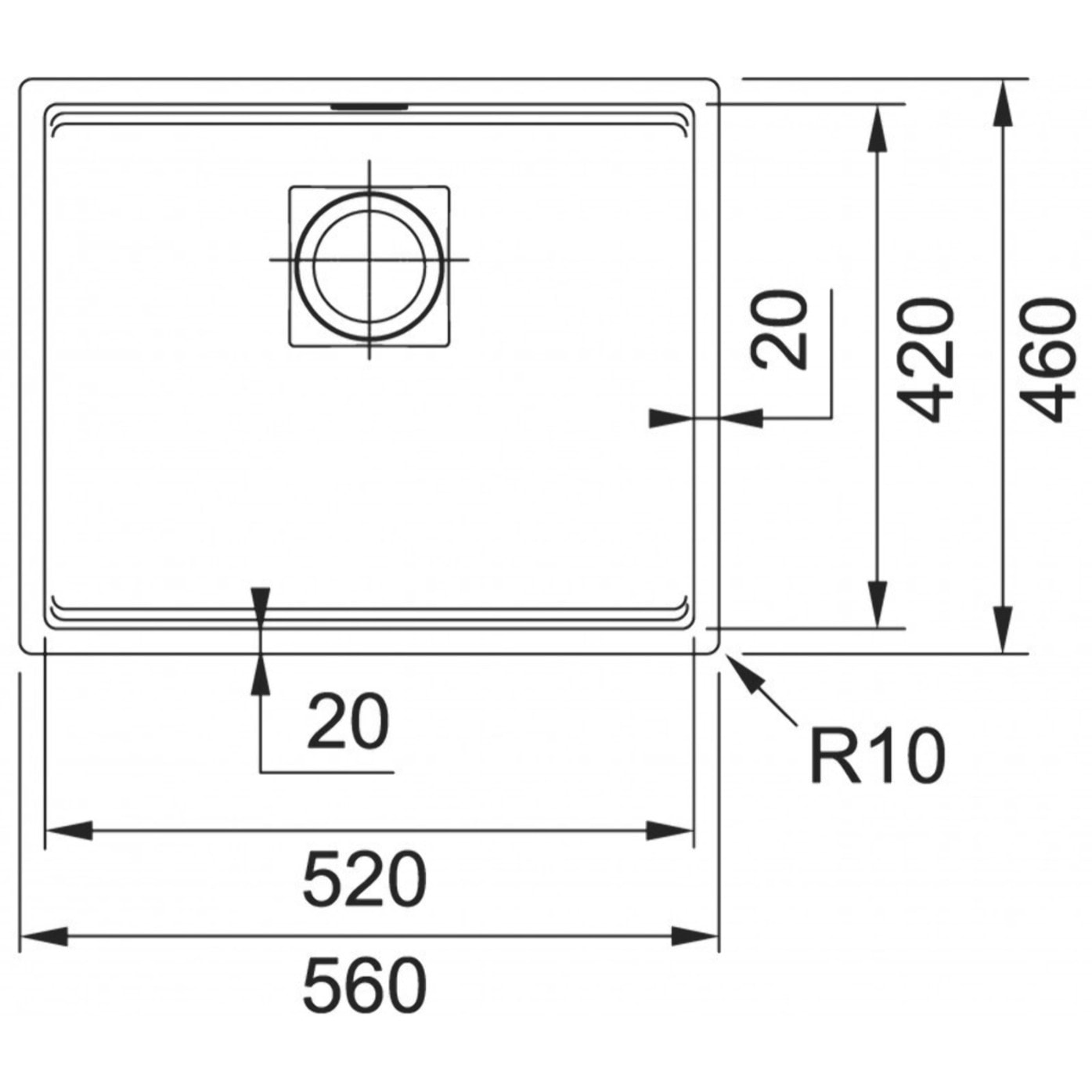 Set Kubus Evier sous plan 56x46cm Fragranit+, Blanc Glace + Mitigeur Grohe Monocommande SuperSteel (125.0512.506-DC1)