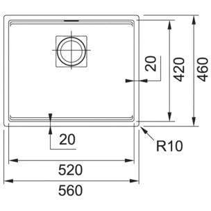 Set Kubus Evier sous plan 56x46cm Fragranit+, Blanc Glace + Mitigeur Grohe Monocommande SuperSteel (125.0512.506-DC1)