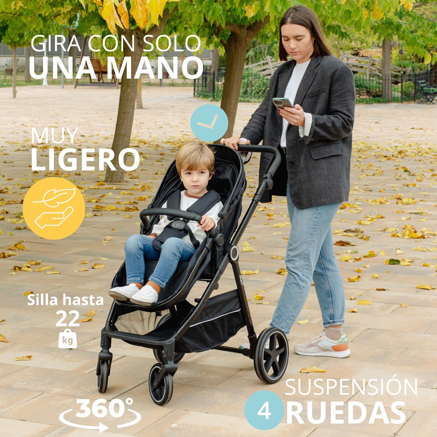 Carrito Bebé 2 en 1, Silla de Paseo | Capazo Acolchado, Modelo Versa