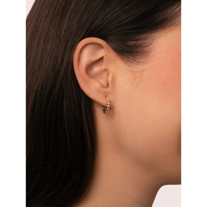 Pendientes Aro Pebble Spark Baño Oro