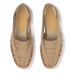 Alpargata embetada Norman plana en algodón con cierre elástico